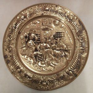 WALL PLATE - Vintage English Embossed Brass Peerage Cabaret Pub Tavern S…